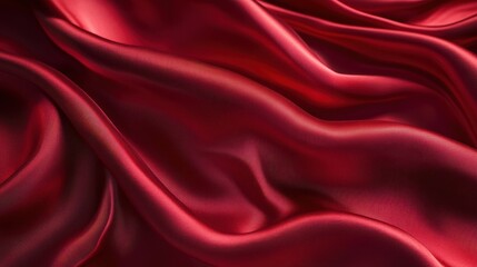 Obraz premium Deep Red Silk Fabric Draped Texture Background