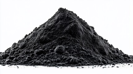 Black Powder Pile on White Background
