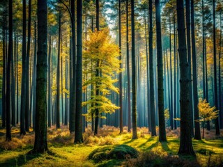 Obraz premium Minimalist forest photography: dark, simple background, leafless silhouettes create a moody atmosphere.