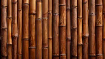 Fototapeta premium Golden-Hued Bamboo Planks Arranged in Parallel for Natural Aesthetic