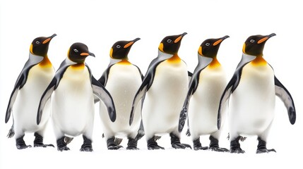 Obraz premium Generic Group Penguins Scene Across Waddling Shore