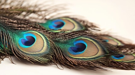 Fototapeta premium Generic Vibrant Peacock Scene Tail Displaying Feathers