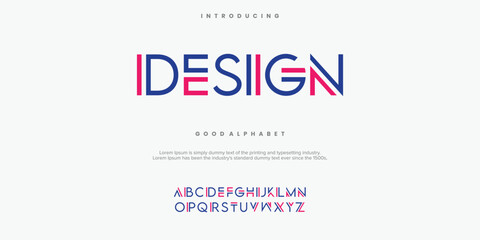DESIGN Abstract minimal modern alphabet fonts. Typography technology vector illustration