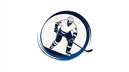 Ice hockey player action graphic design, sports illustration, white background