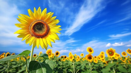 Underwater Radiant Sunflower View Bright Field Sky
