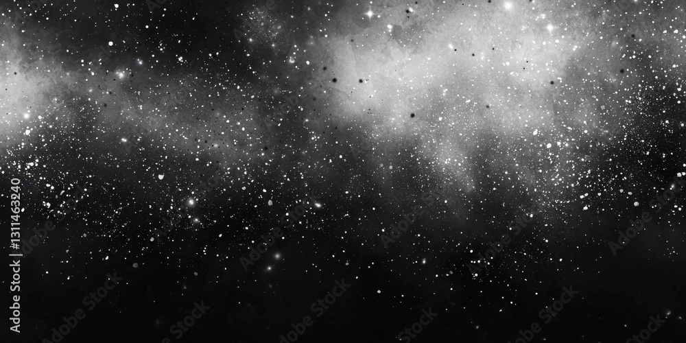 Wall mural black and white grainy texture background featuring dust particles.