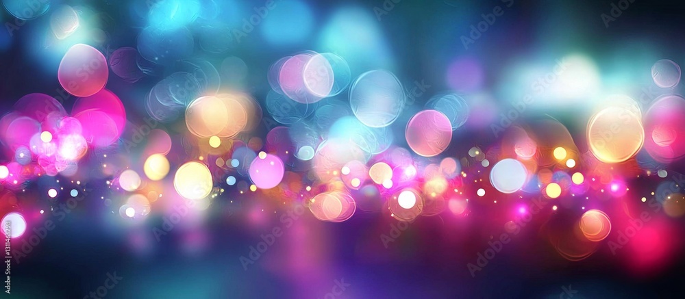 Poster blurred lights create an artistic effect against a vibrant backdrop.