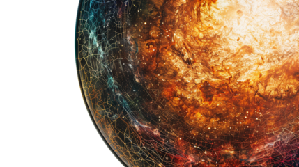 Big Bang afterglow captured as CMB radiation isolated on transparent background