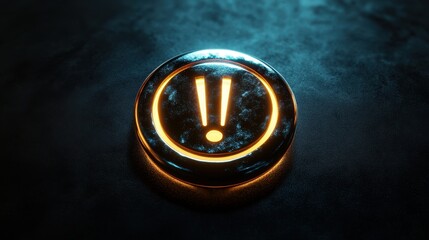 A sleek, glossy power-on symbol with a shimmering, holographic metallic finish, glowing softly on a deep black backdrop.