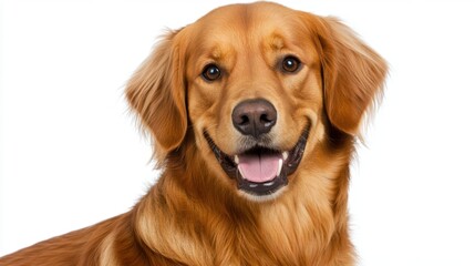 Obraz premium Close up of a dog with white background capturing details of fur and expression