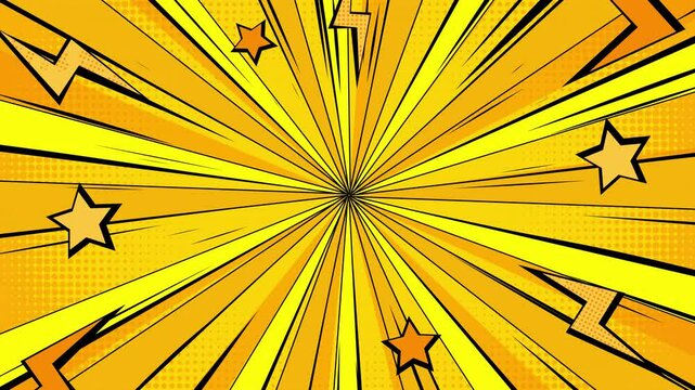 Bright yellow and orange comic book zoom background