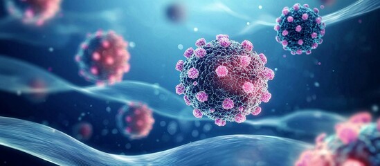 Obraz premium Innovative 3D rendering illustrating the characteristics of cancer cells.