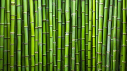 Green Bamboo Forest, Natural Texture. Abstract Background of Vivid Green Bamboo Stalks.