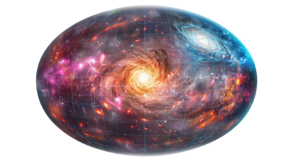 Visualization of residual thermal radiation from the Big Bang isolated on transparent background