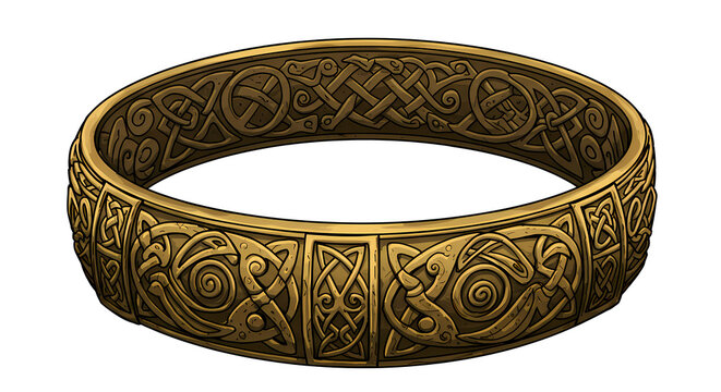 Celtic torc necklace with intricate engravings 