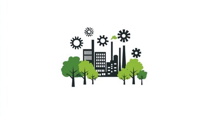 Industrial Landscape with Green Spaces