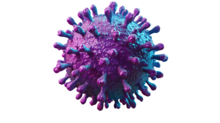 3d rendered illustration of a purple virus isolated on white background