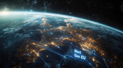 High-Tech Europe From Space With Digital Network and Next Gen EU