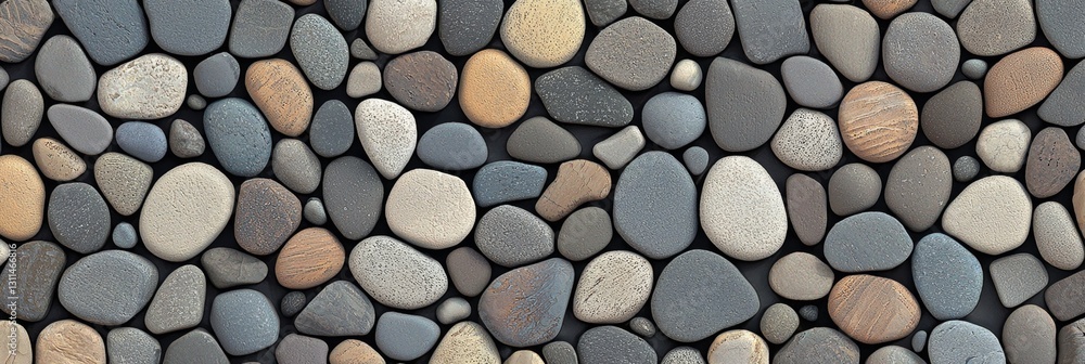 Poster create unique visuals with this seamless stone pebble design.