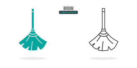 Illustration symbol. Broom abstract illustration design. Stock vector icon.