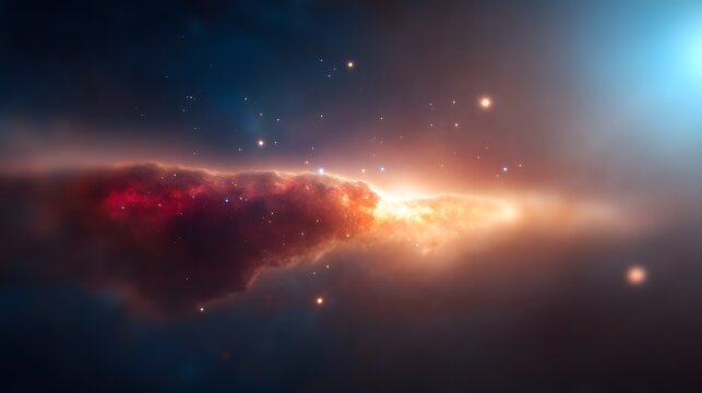 A cosmic journey through stars and galaxies, symbolizing the expansive nature of spiritual growth, in the style of space art