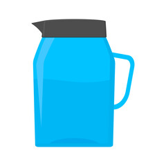blue jug. drinking utensils. furniture. vector illustration.