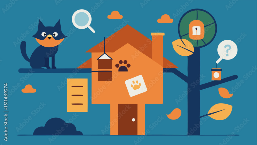 Poster the secret hideout inside a rustic treehouse that serves as their headquarters the dog and cat are g