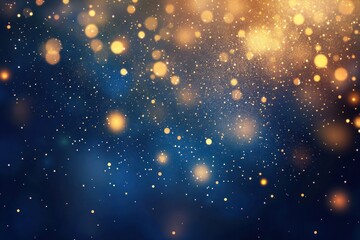 Obraz premium Abstract festive bokeh lights in dark blue background