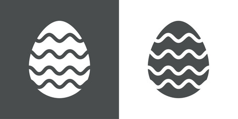 Elemento decorativo de Pascua. Huevo de Pascua con líneas curvas en zig zag