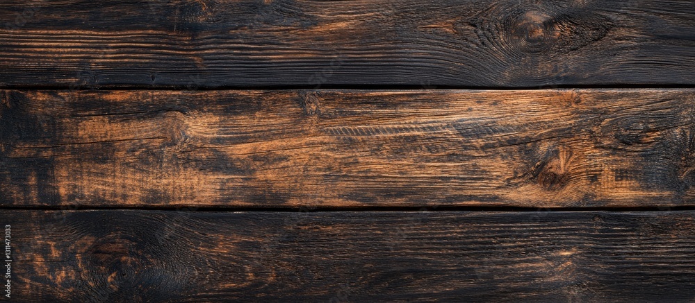 Aufkleber rustic dark wood texture with deep brown and black tones, featuring detailed grain patterns and weat