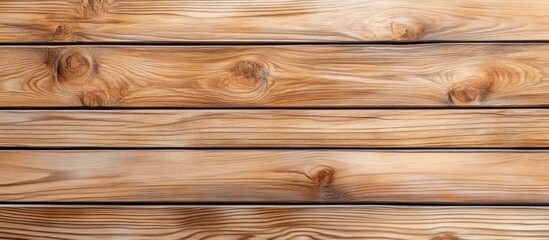 Fototapeta premium Natural wooden plank texture background with warm brown tones horizontal planks arranged evenly ideal for design wallpaper or text overlay.