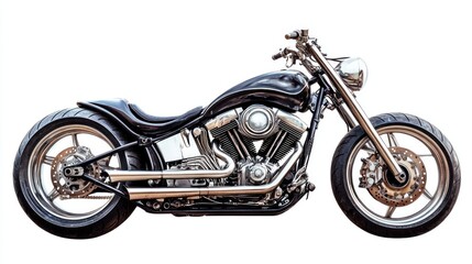 A sleek black motorcycle with chrome accents, designed for performance and style.