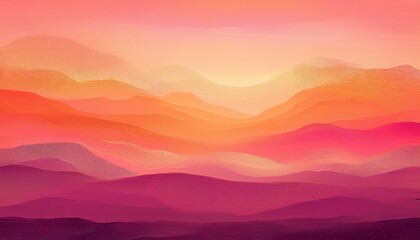 Obraz premium Abstract background. Rich Sunset Gradient BG. Warm & inviting hues. Orange to magenta sunset blend, fading to soft beige & blush. Elegant color wash backdrop
