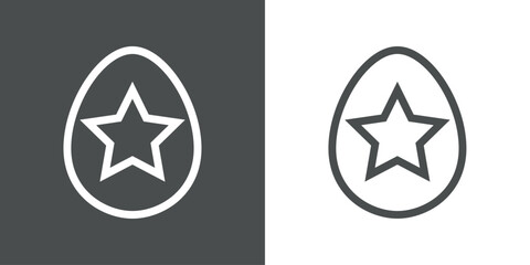 Elemento decorativo de Pascua. Huevo de Pascua con líneas y silueta de estrella  © teracreonte