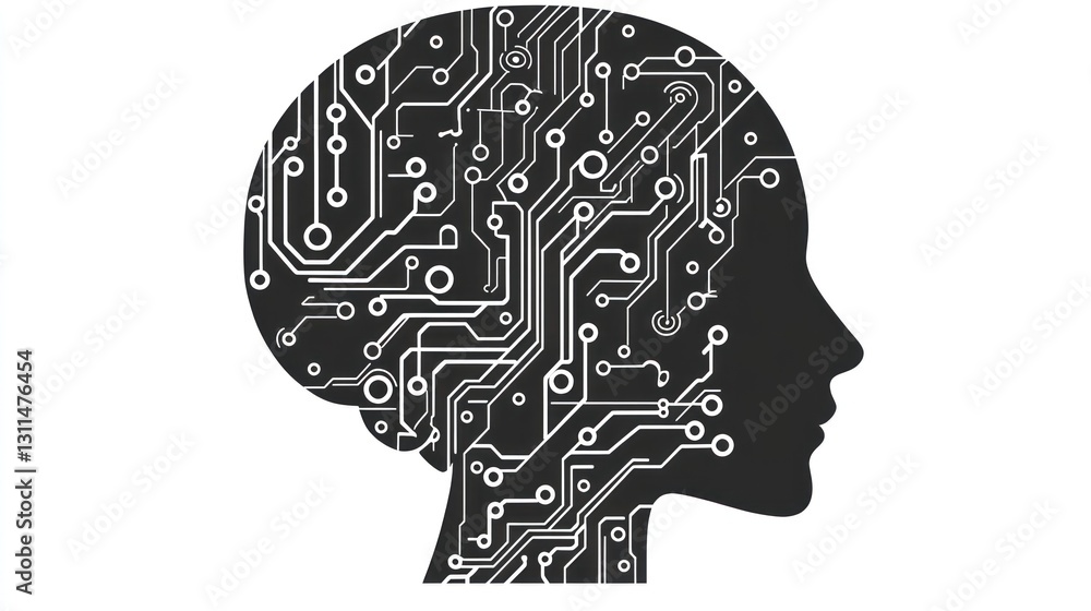 Poster profile of a person with circuitry for artificial intelligence