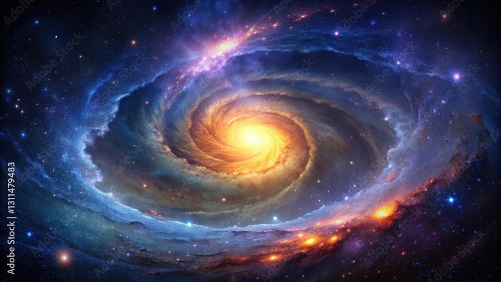 Wall mural cosmic swirl a celestial dance of light and nebulae in the vast expanse of the universe