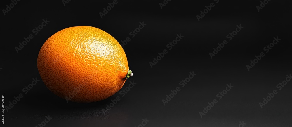 Aufkleber vibrant orange citrus fruit placed on a dark black background creating a striking contrast highlight
