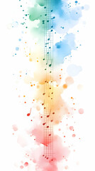 Vibrant Watercolor Music Notes Abstract Background Illustration For