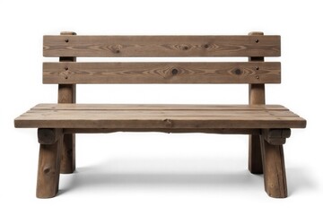 Rustic wooden bench, weathered texture, isolated , background, rustic