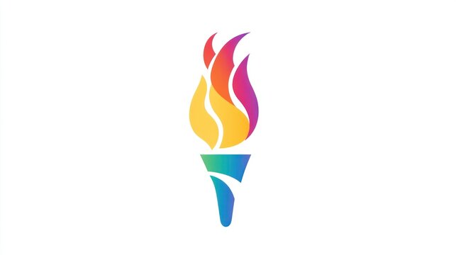 Colorful Torch Symbol, Abstract Design,  Possible Stock Photo