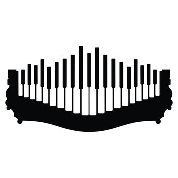 Glass Armonica Silhouette, Vector, Icon, Logo, White Background.