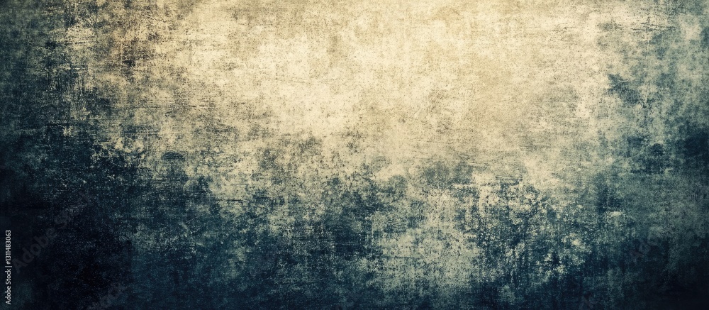 Poster vintage grunge texture with a dark blue and light beige gradient, featuring an abstract aged backgro