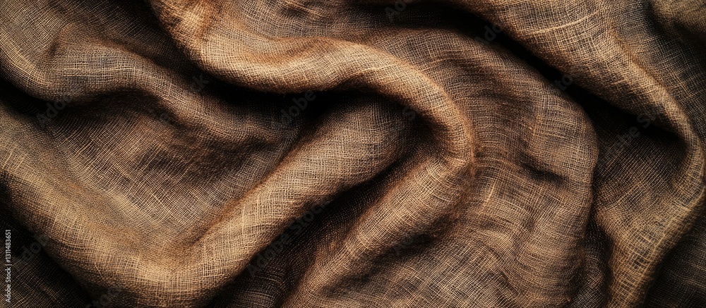 Aufkleber brown aged fabric texture with subtle wrinkles and a soft sheen, showcasing light and dark brown ton
