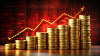 A double exposure reveals a falling market's chaos, coins teetering precariously, mirroring economic collapse.