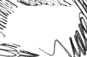 Grunge Ink Crayon Texture  childish doodle wave Frame