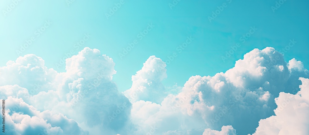 Aufkleber vibrant blue sky filled with fluffy white clouds creating a serene backdrop ideal for text placement