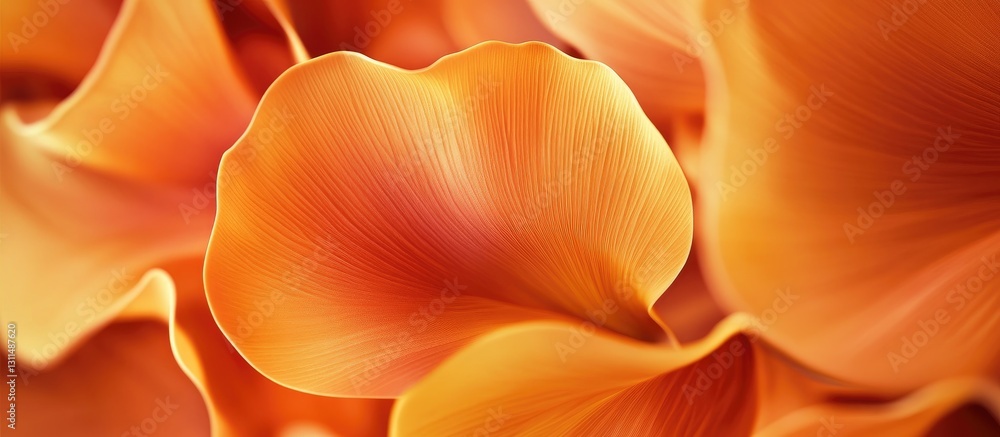 Poster orange flower petal texture with soft gradient tones of orange and peach creating a warm, inviting b