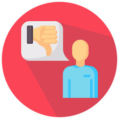 dislike vector round flat icon
