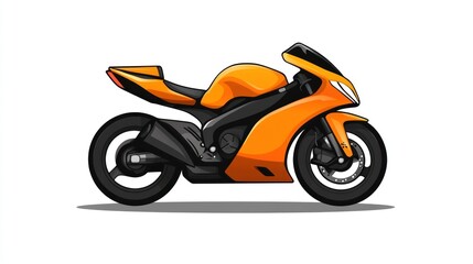 Fototapeta premium Orange Sport Motorcycle Illustration