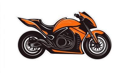 Obraz premium Orange Motorcycle Graphic Illustration